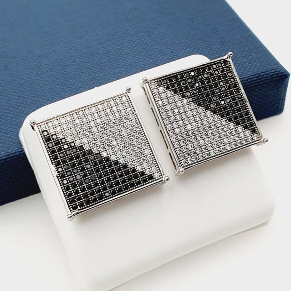 "925 Sterling Silver Plated CZ Earrings, EVBRS691 - Picture 3 of 10